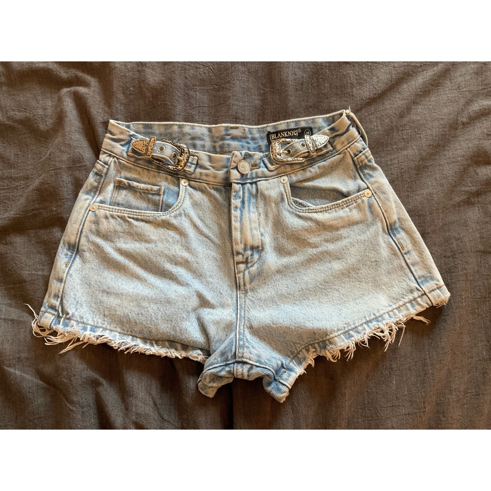 [BLANKNYC] Vintage High Rise Denim Shorts with Buckle Detail - Size 24